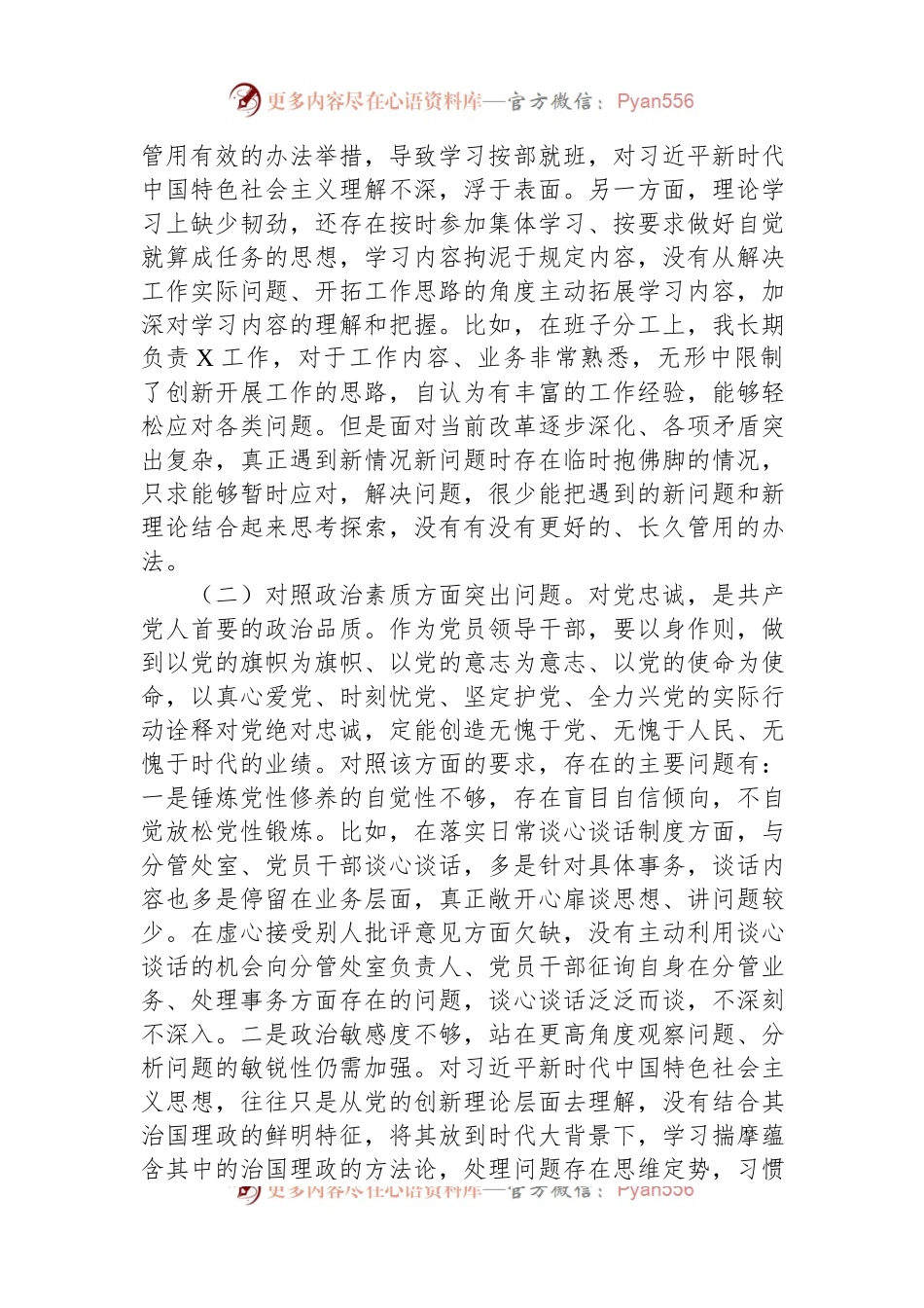 2023年副职领导干部主题教育专题民主生活会对照检查剖析材料.docx_第2页