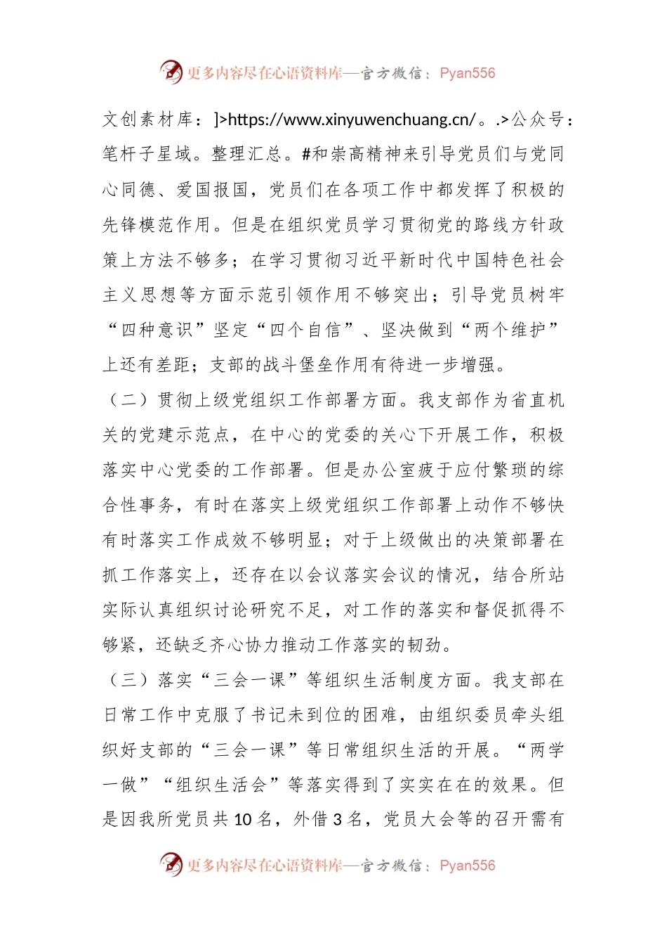 2022年度组织生活会某所党支部班子对照检查材料（全文3186字）.docx_第2页