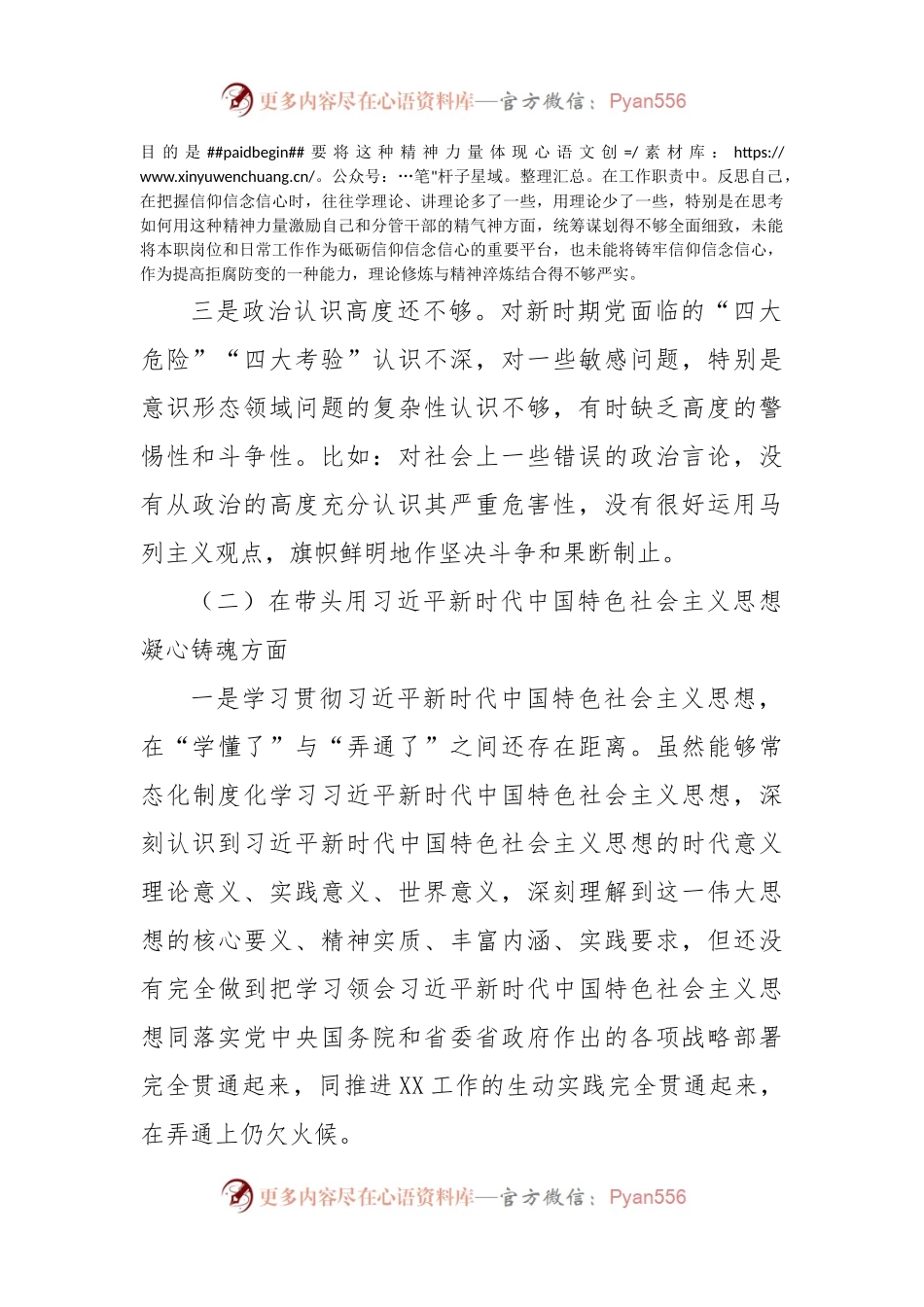 2022年分管领导民主生活会个人对照检查材料.docx_第2页