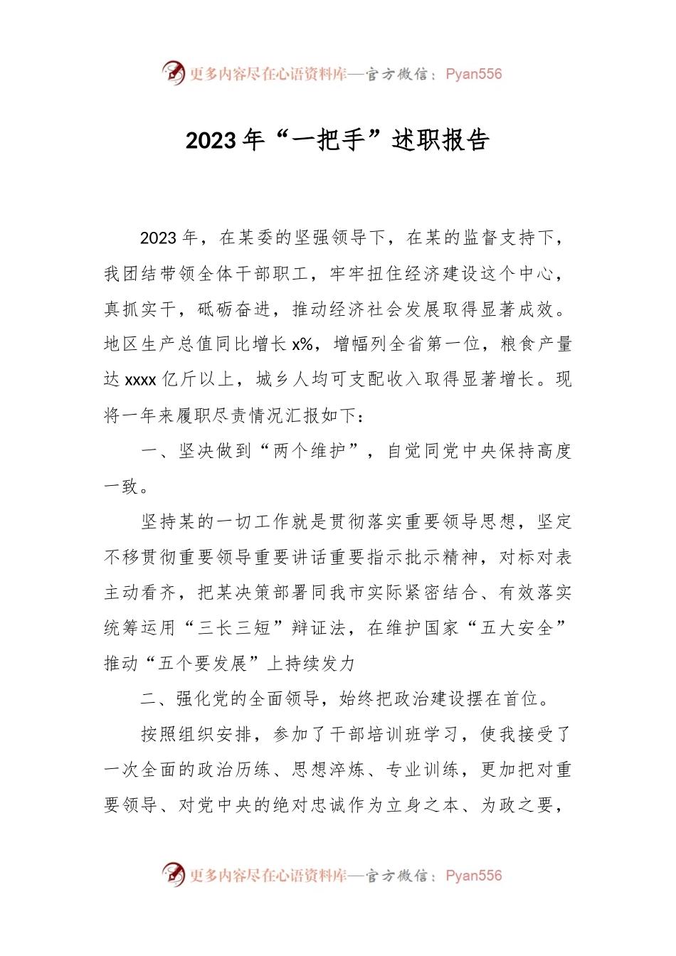 2023年“一把手”述职报告.docx_第1页