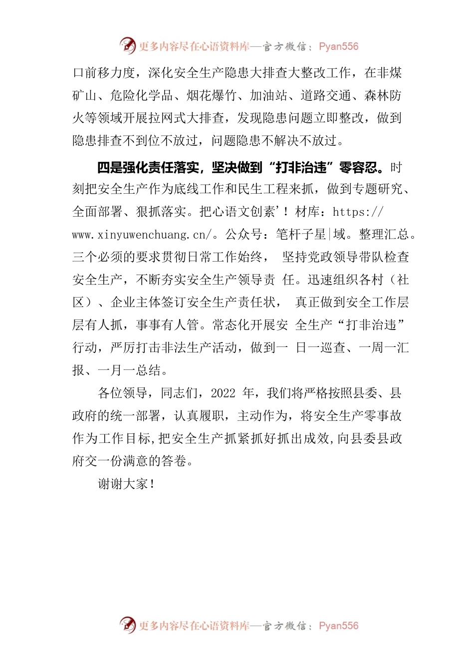 2022年在全县安全生产会议上的表态发言.docx_第2页