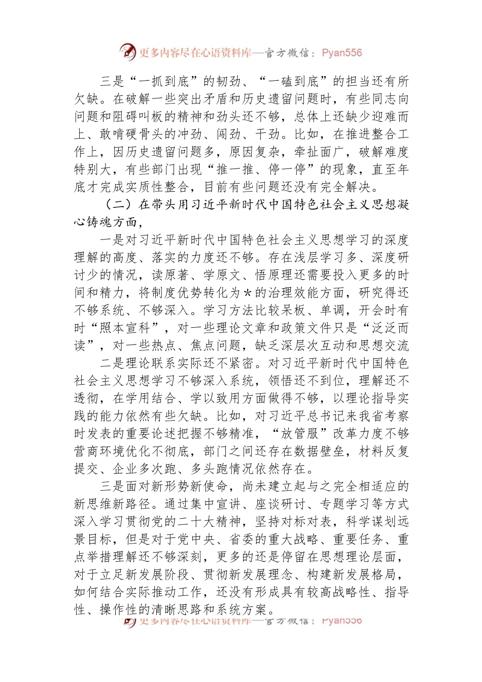 2022年民主生活会领导干部个人对照检查材料.docx_第2页