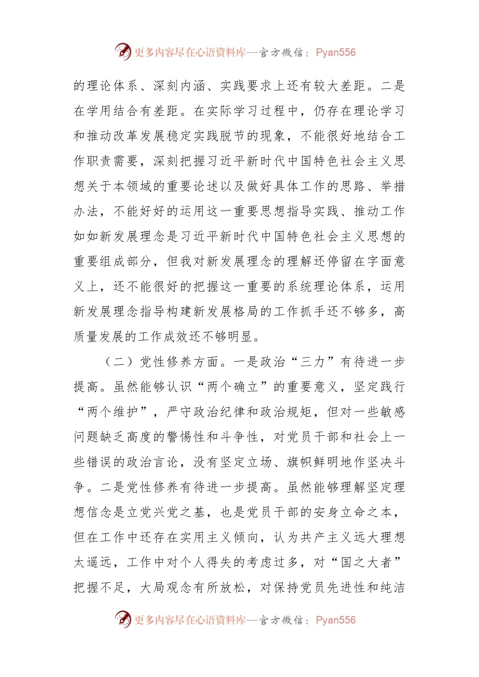 2023年专题组织生活会对照检查发言稿材料（四个方面）.docx_第2页