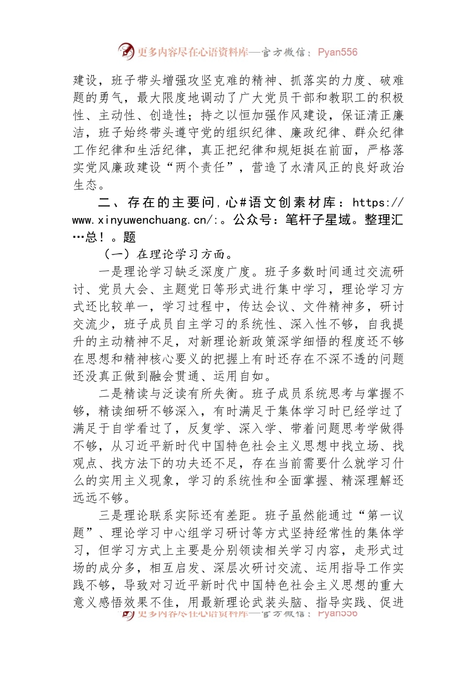 2023年主题教育专题民主生活会班子对照检查剖析发言.docx_第2页