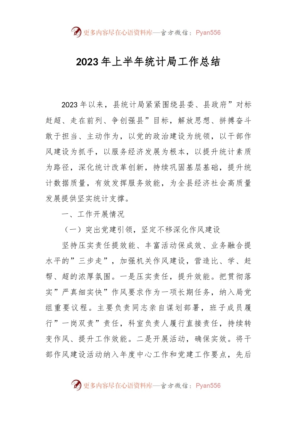 2023年上半年统计局工作总结.docx_第1页