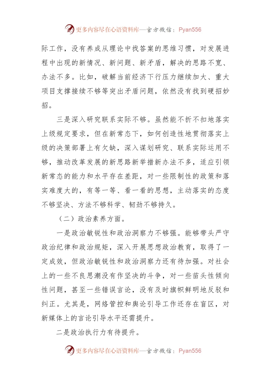 2023年主题教育专题民主生活会领导干部 个人发言提纲.docx_第2页