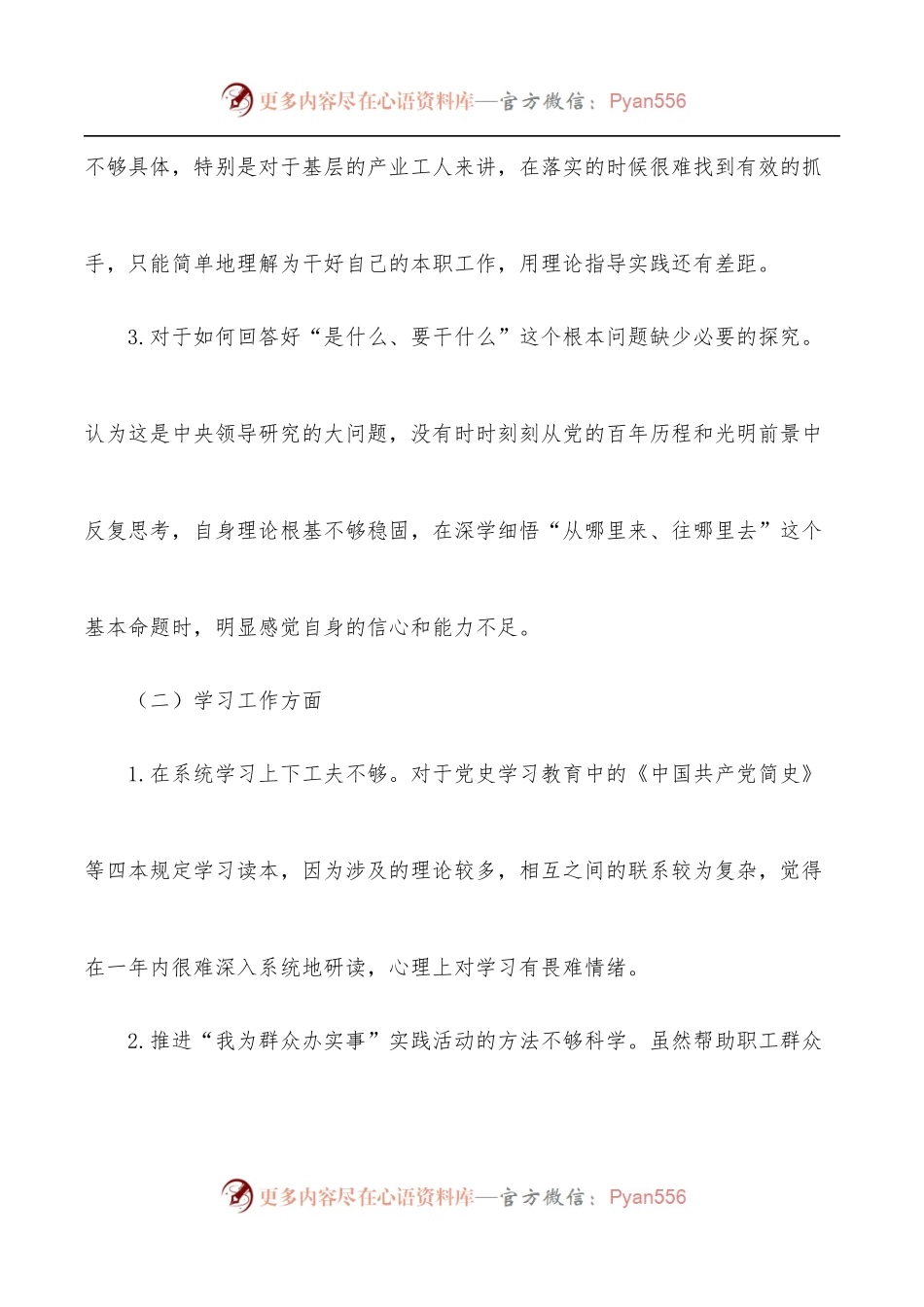 2021年公司组织生活会检视问题及改进措施.docx_第2页
