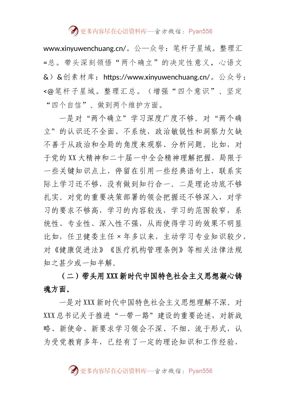 2022年度卫健委主任民主生活会对照检查材料.docx_第2页