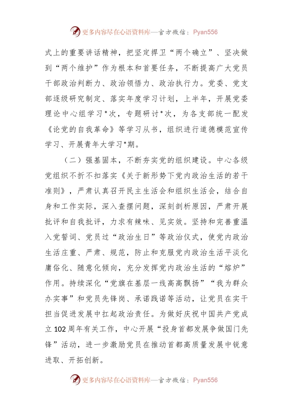 2023年党建半年工作小结及述职整改情况报告.docx_第2页