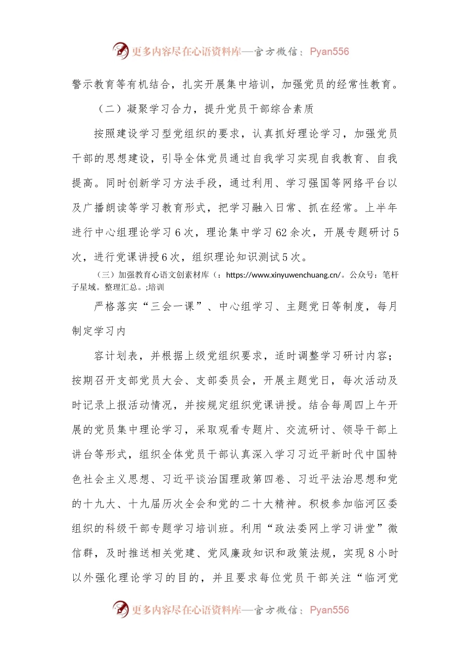 2022年临河区委政法委党支部党建工作总结.docx_第2页