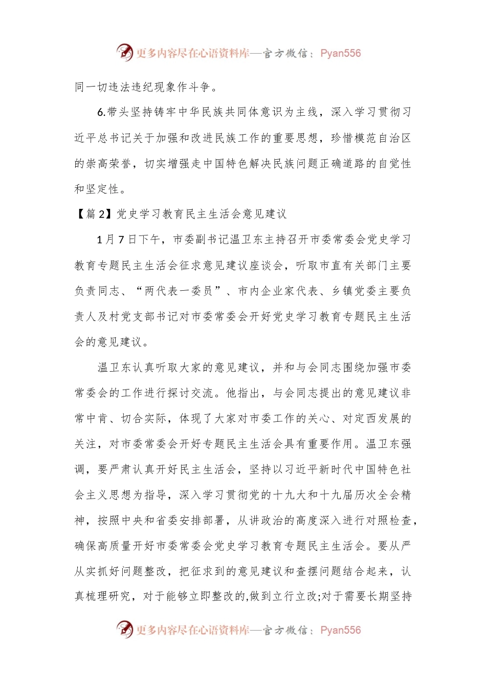 (4篇)党史学习教育民主生活会意见建议范文.docx_第2页