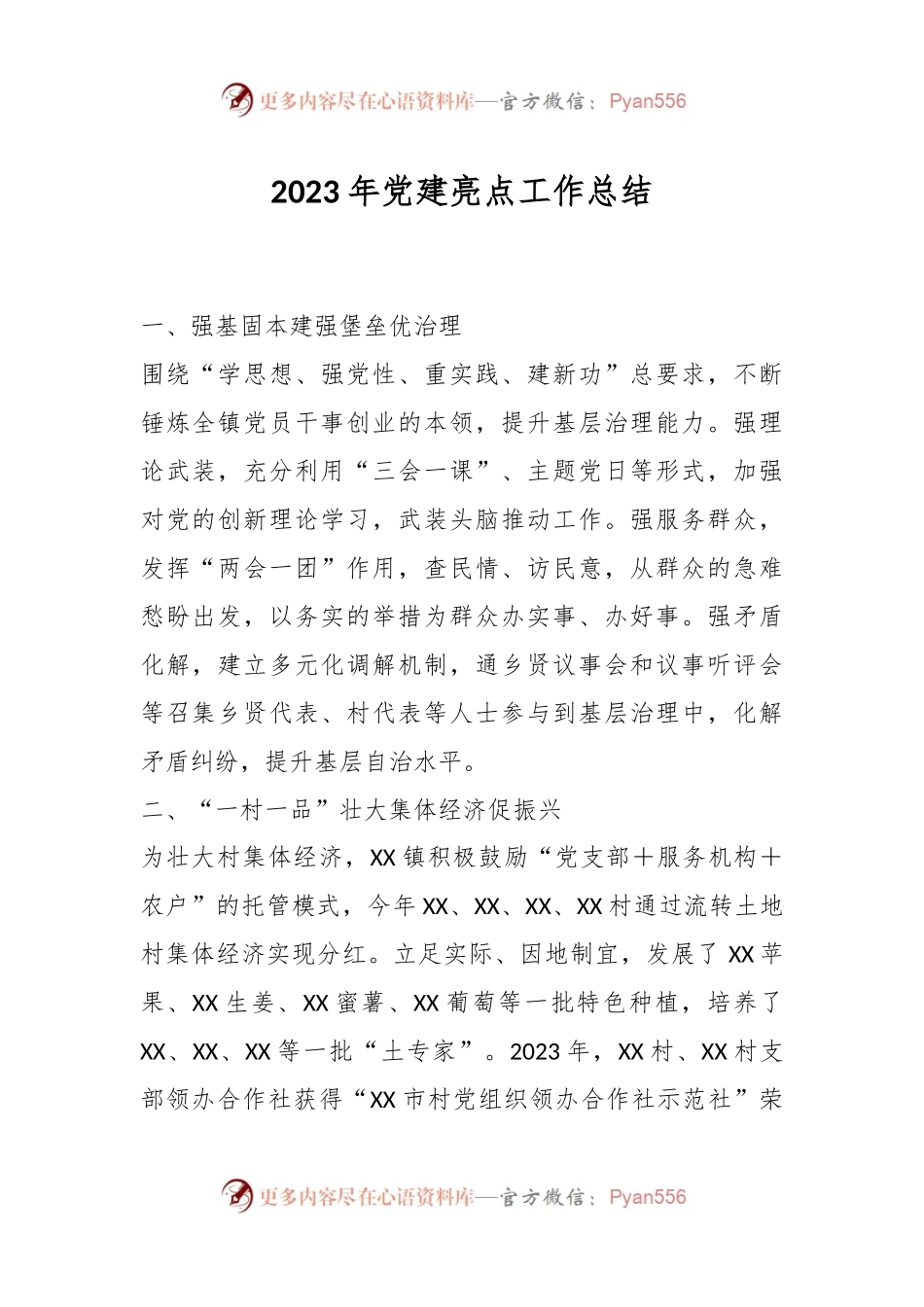 2023年党建亮点工作总结.docx_第1页