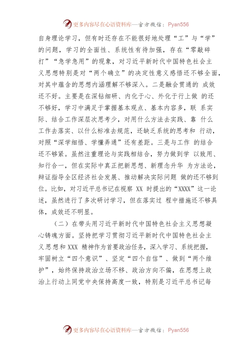 2022.12.30电子档：某县委副书记、县长2022年度专题民主生活会“六个带头”个人对照检查材料（4816字）.docx_第2页
