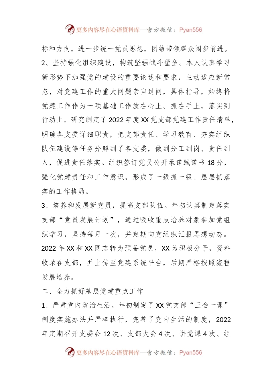 2022年XX党支部书记述职报告.docx_第2页