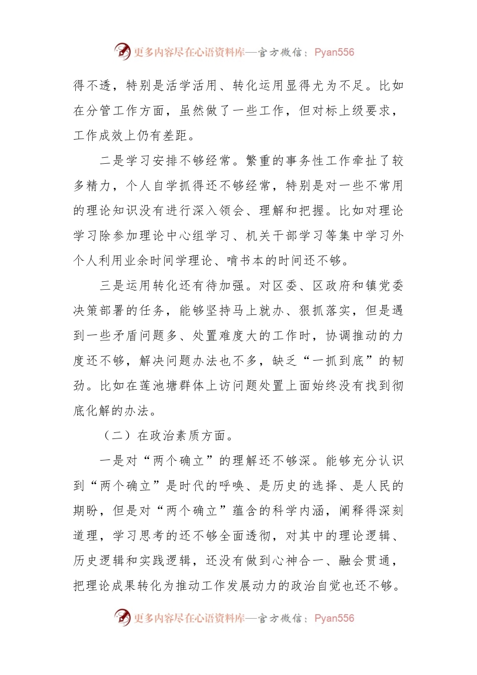 2023年主题教育民主生活会对照检查材料（六个方面） (11).docx_第2页