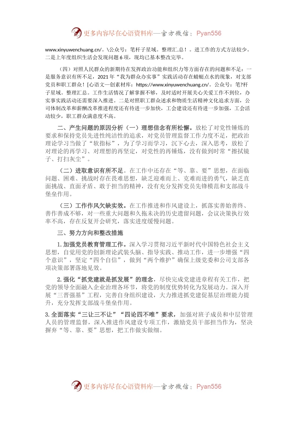 2021年基层党组织组织生活会剖析检视材料20220407.docx_第2页