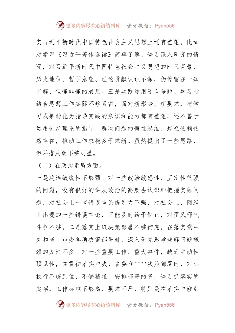 2023年主题教育专题民主生活会党员领导干部对照检查材料.docx_第2页