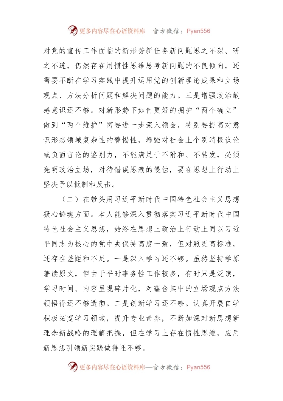 2022年度领导干部民主生活会自我剖析材料.docx_第2页