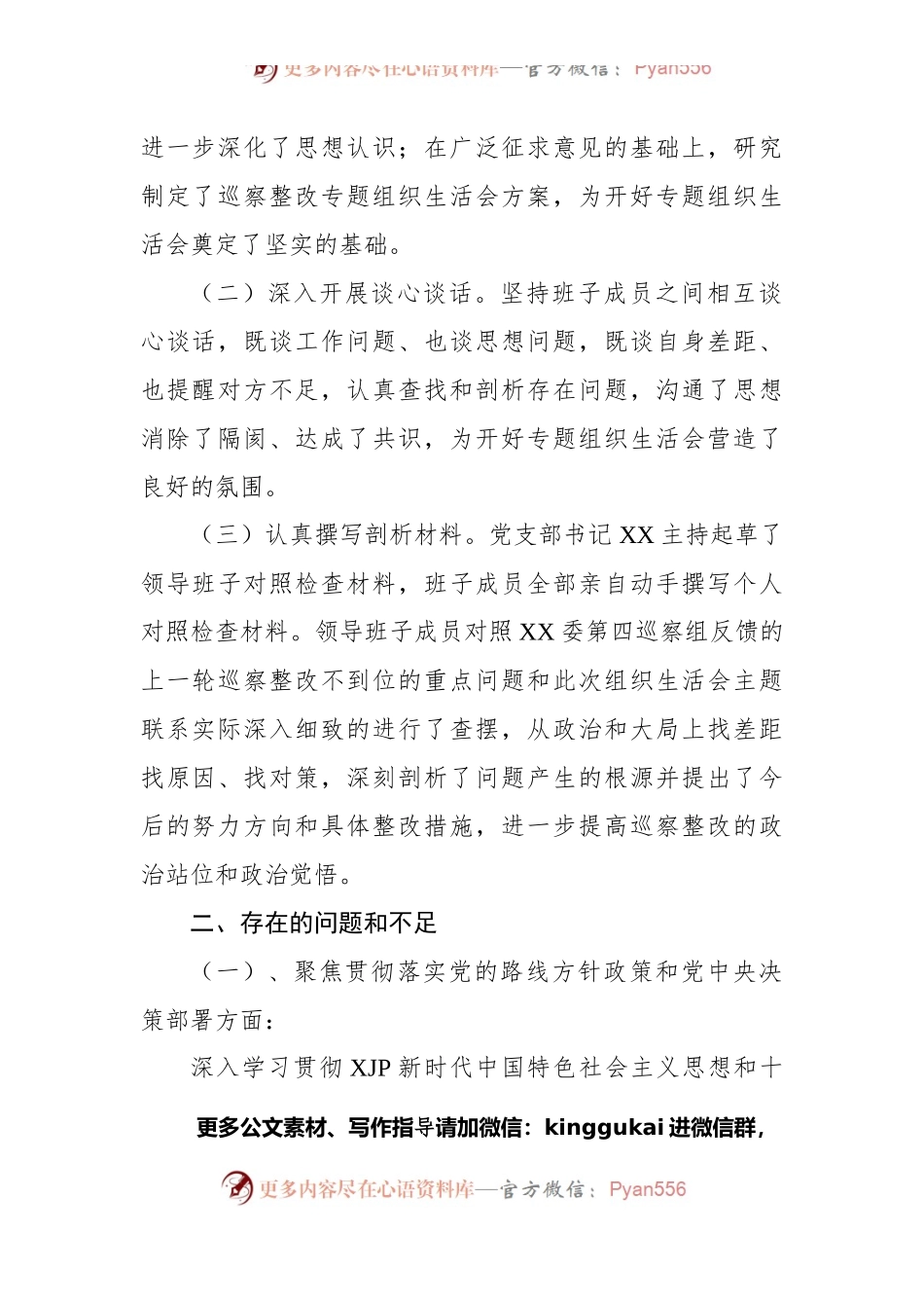 2021年巡察整改专题组织生活会党支部班子对照检查材料.docx_第2页