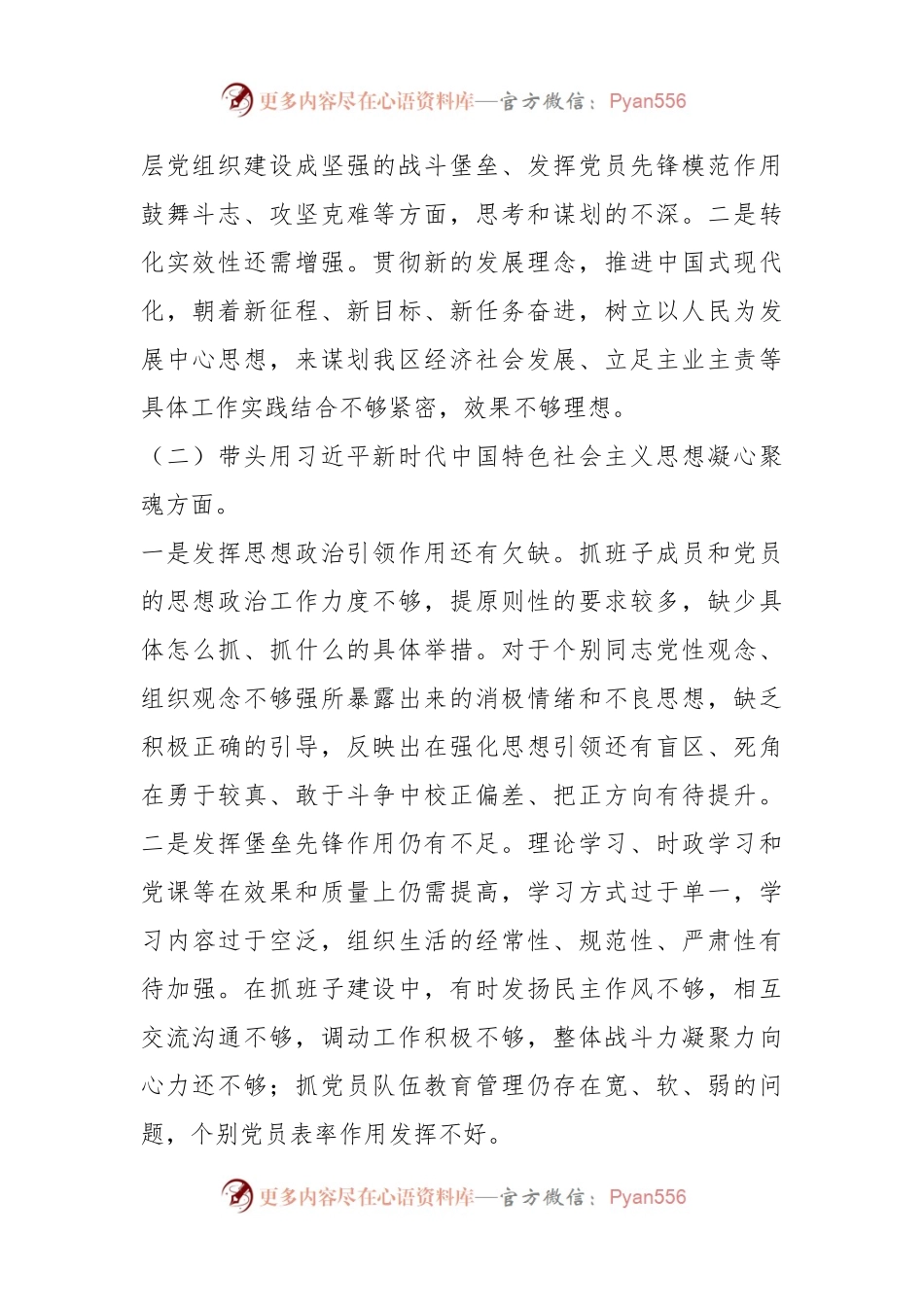 2022年民主生活会个人对照检查材料（二）.docx_第2页
