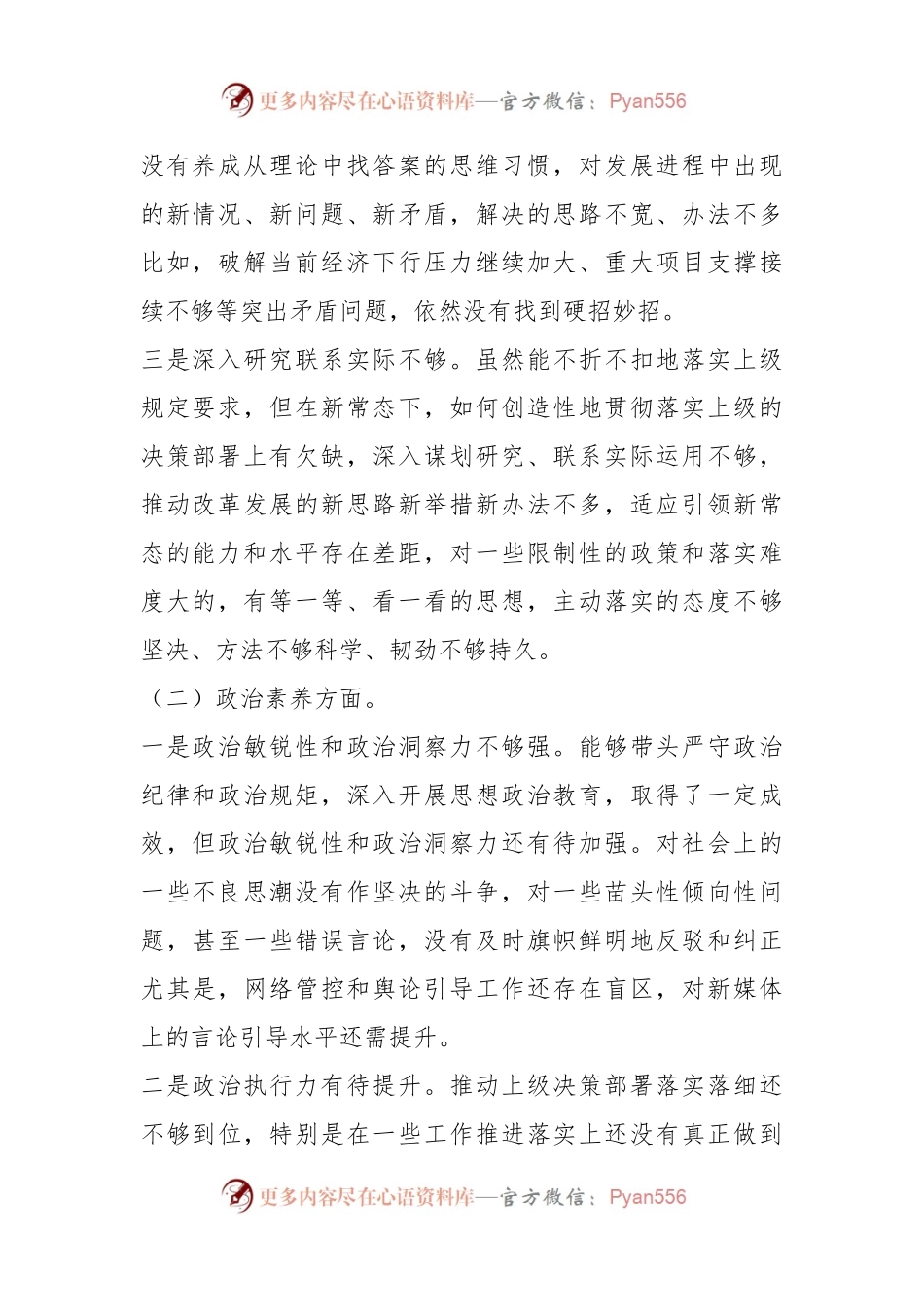 2023 年主题教育专题民主生活会领导干部个人发言提纲.docx_第2页