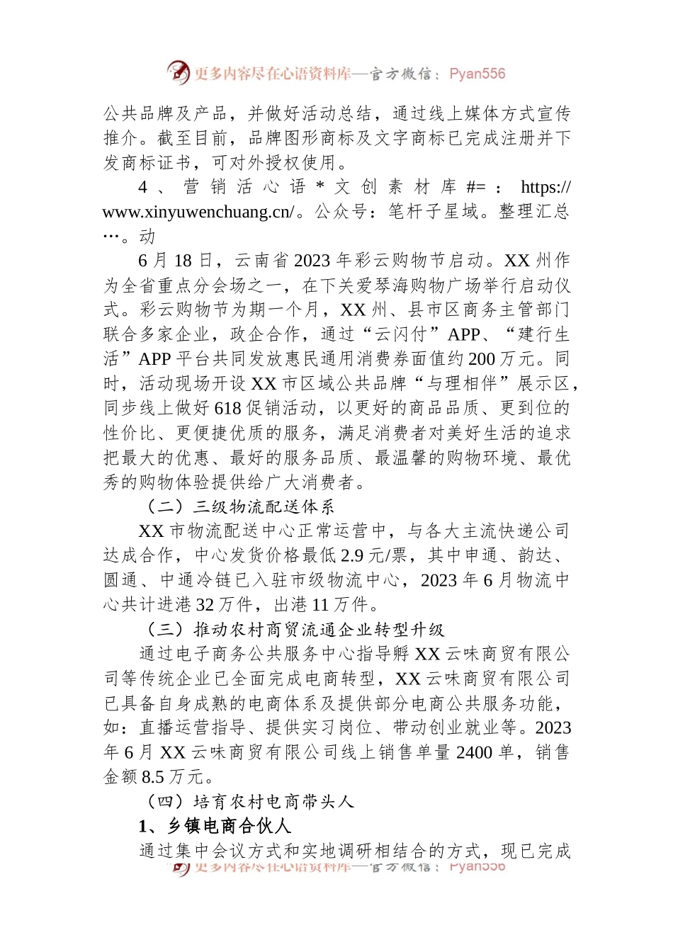 2023年XX市电子商务进农村综合示范项目六月工作进度汇报材料.docx_第2页