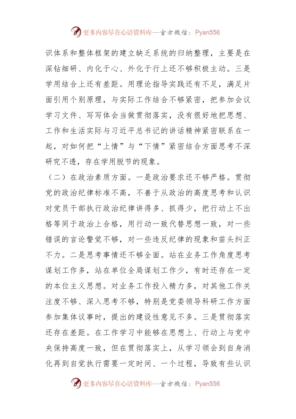 2023年主题教育专题民主生活会个人对照检查剖析材料.docx_第2页