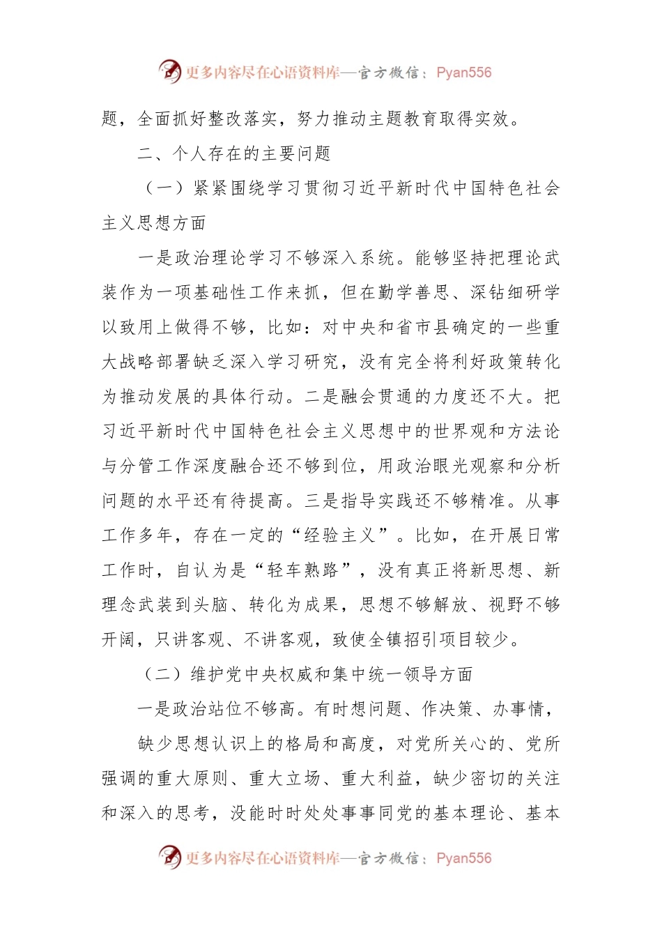 2023年主题教育专题民主生活会个人对照检查材料（新六个方面+政绩观+典型案例剖析+过紧日子、厉行节约反对浪费）.docx_第2页