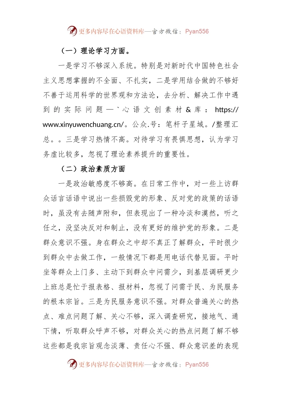 2023年主题教育的对照检查材料模板.docx_第2页