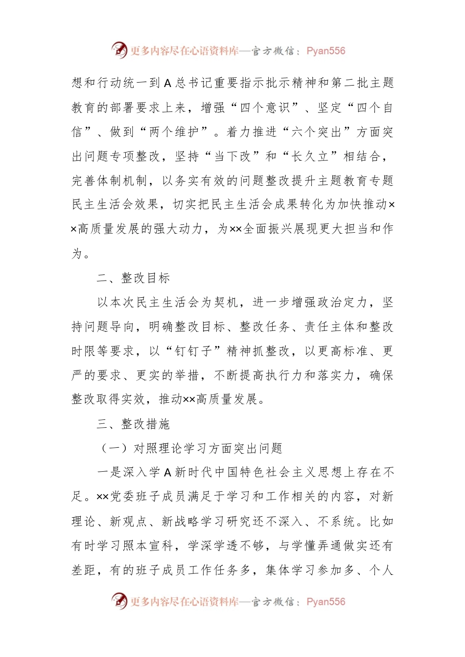 2023年主题教育专题民主生活会班子整改方案.docx_第2页