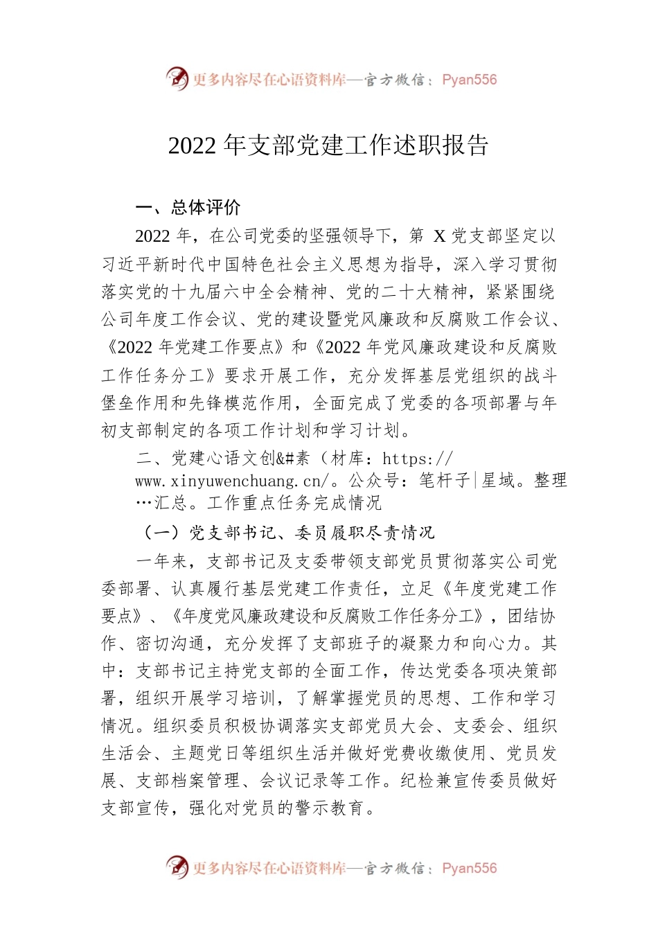 2022年支部党建工作述职报告.docx_第1页