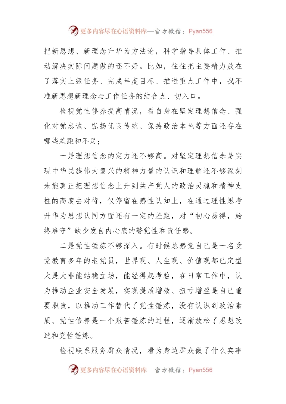 2023年度专题组织生活会个人发言稿材料（四个方面）.docx_第2页