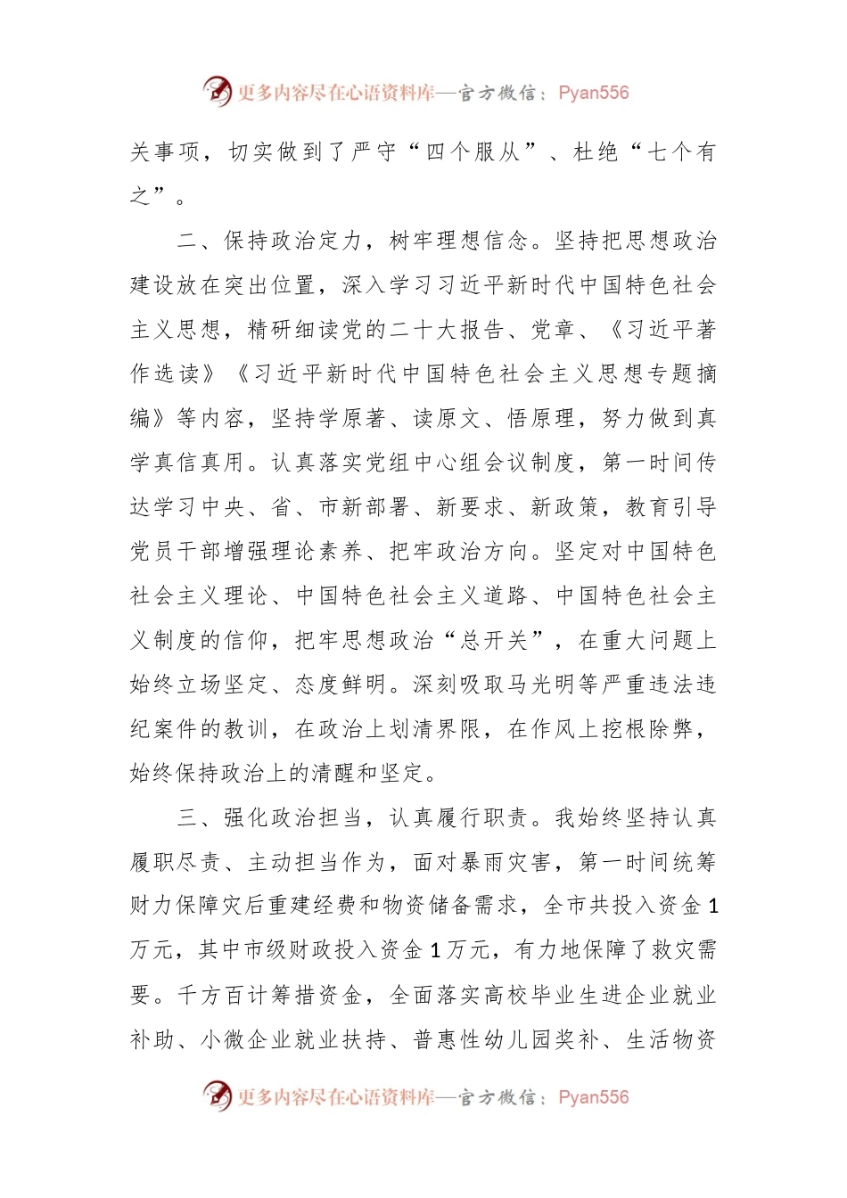 2023年度财政局长政治素质自评材料.docx_第2页