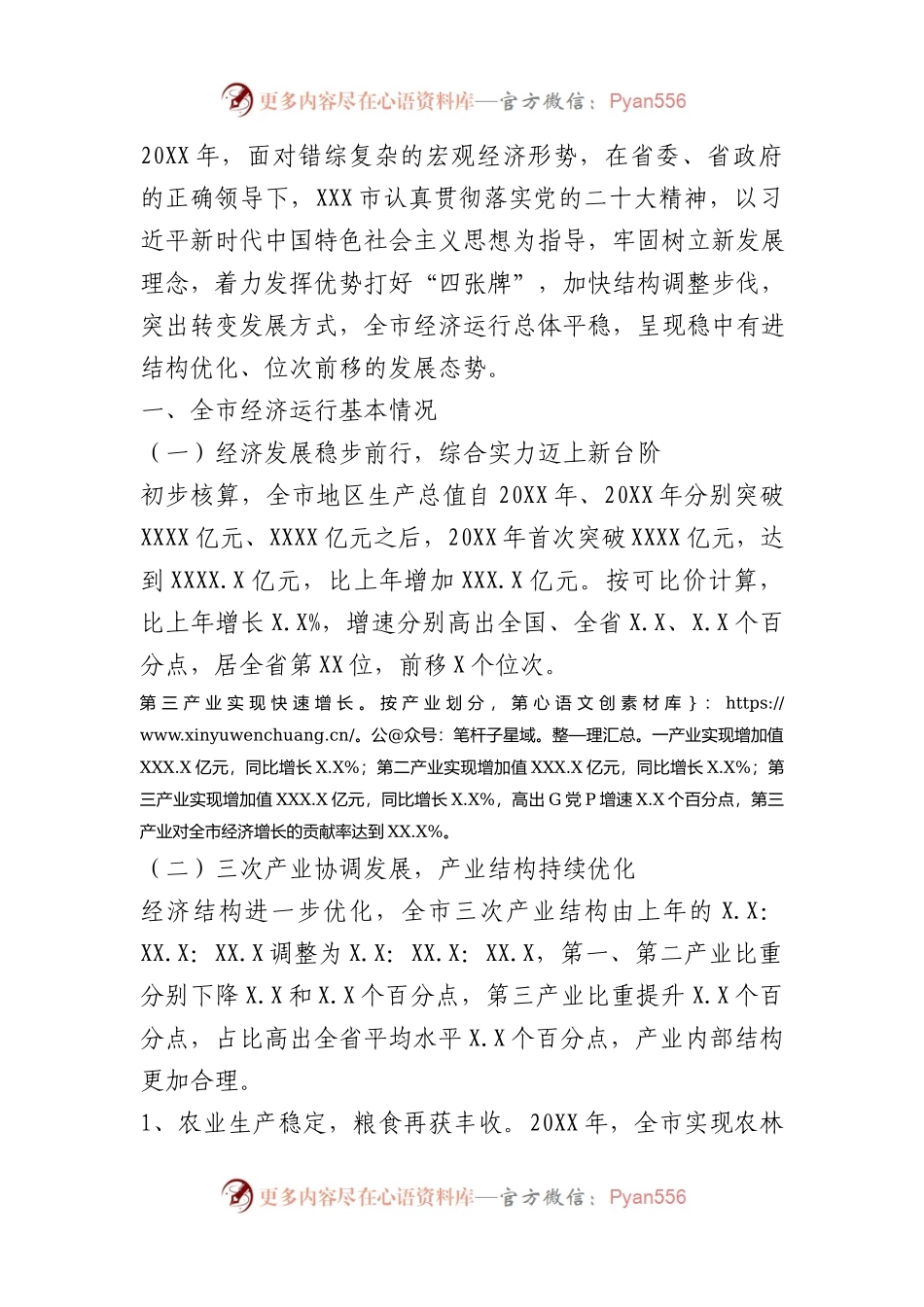 XX市20XX年经济运行分析报告.docx_第1页
