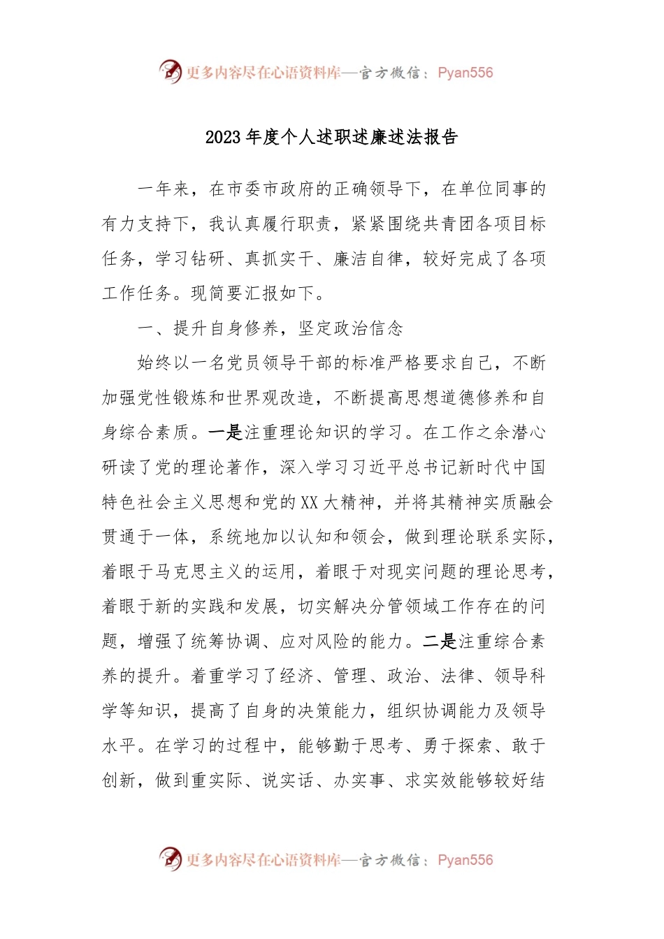 2023年度个人述职述廉述法报告.docx_第1页