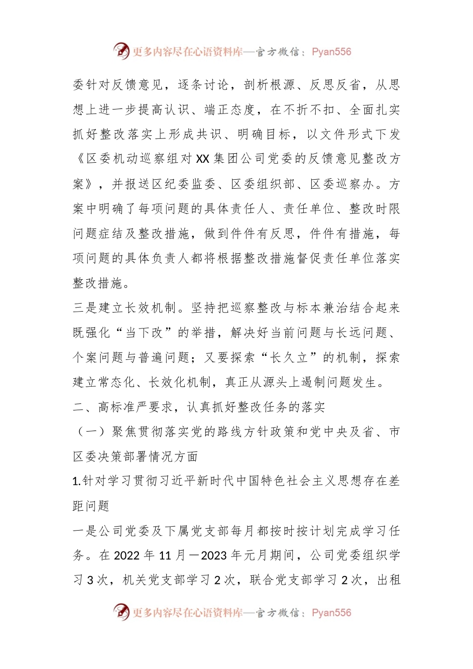 XX市X集团有限公司委员会关于巡察整改进展情况的报告.docx_第2页