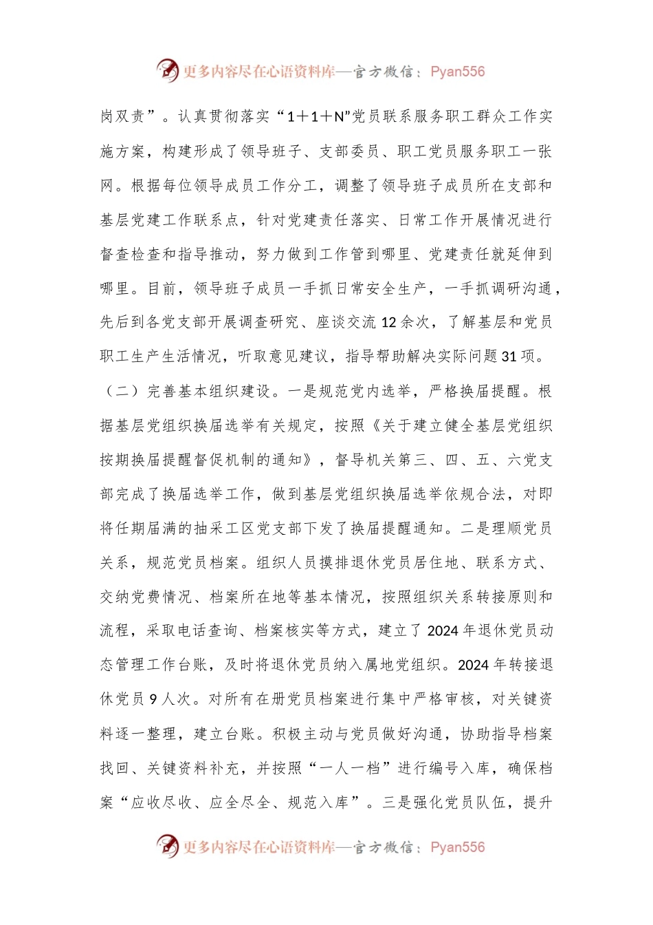 XX公司2024年上半年党委组织工作总结及2024年下半年打谱.docx_第2页