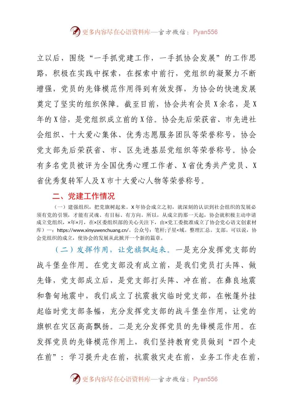 XX协会党支部2020年党建工作情况汇报.docx_第2页