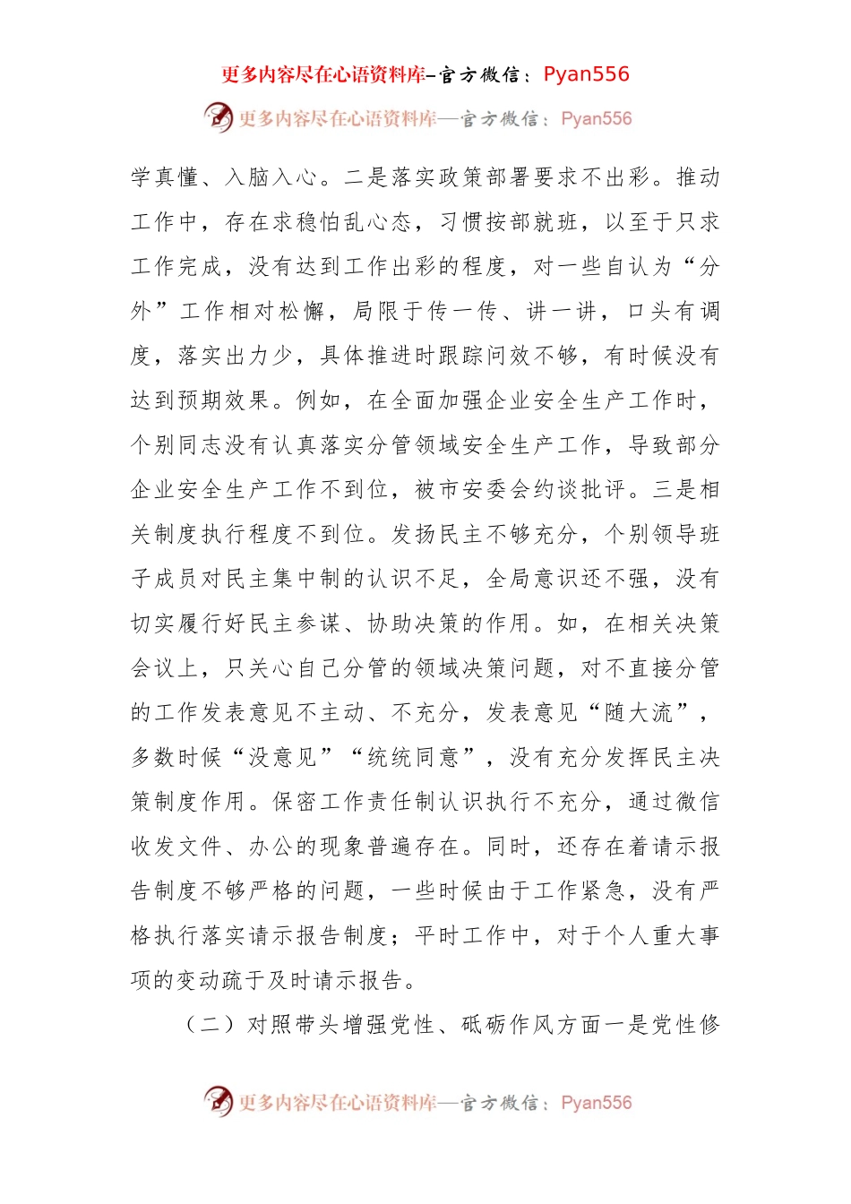 2024年民主生活会四个带头个人检查材料（4379字）含个人事项上级申报.docx_第2页