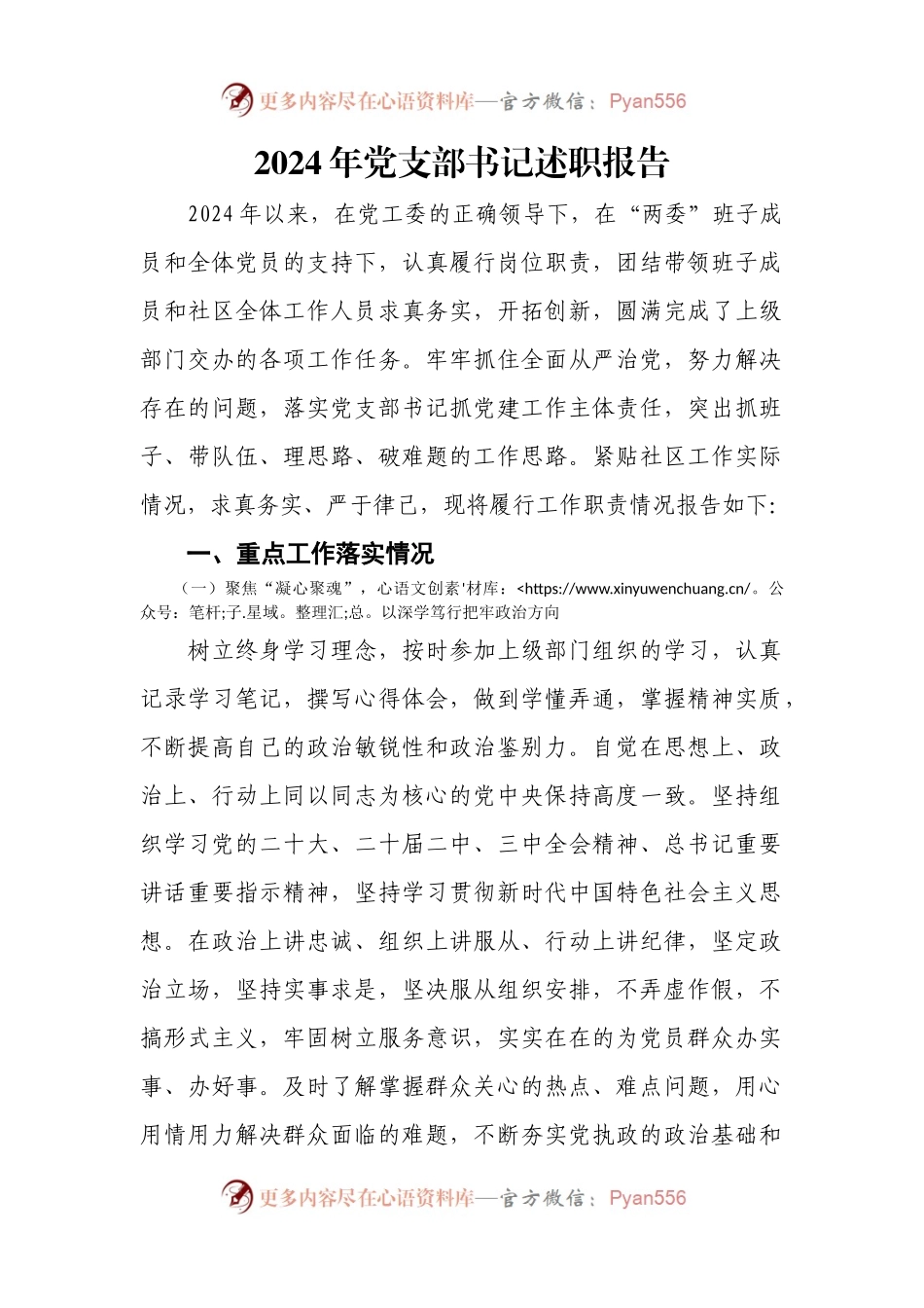 2024年党支部书记述职报告.docx_第1页