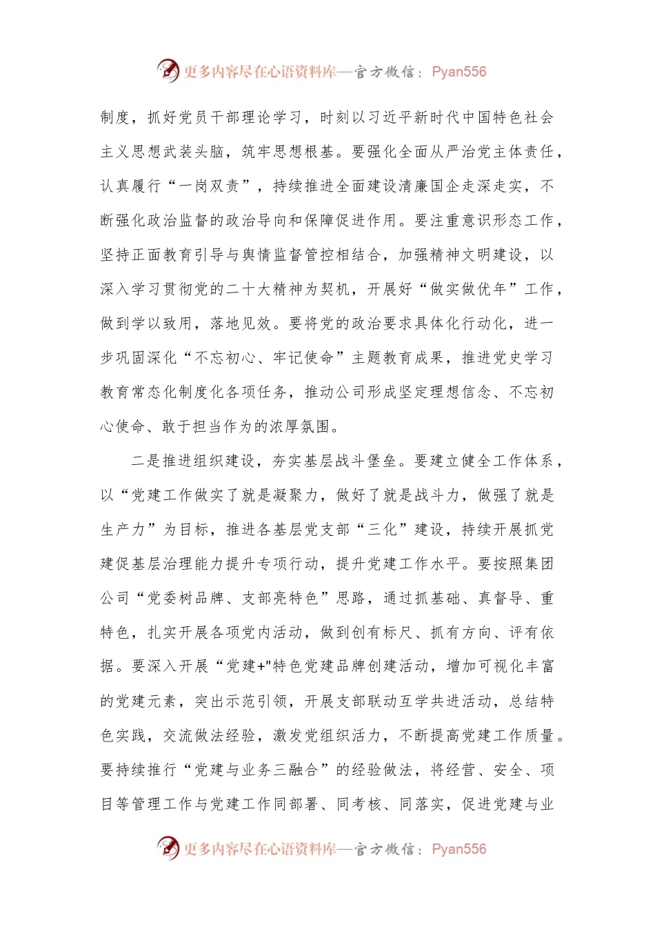 xx国有企业2023年党建工作计划.docx_第2页