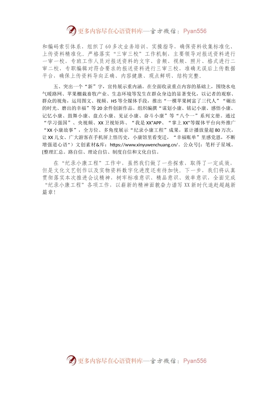 XX区“纪录小康工程”工作汇报.docx_第2页