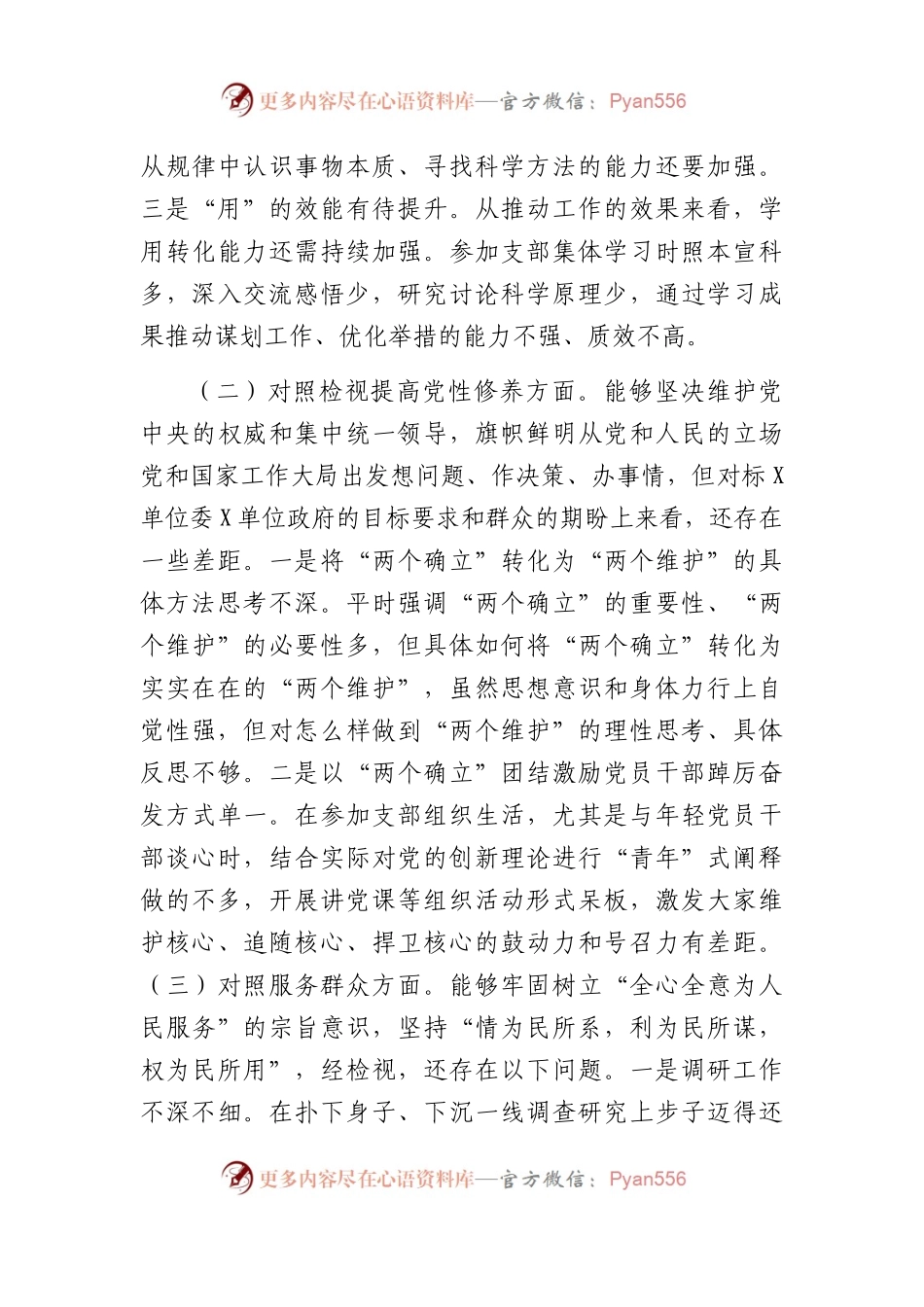2023年度组织生活会发言提纲2.docx_第2页