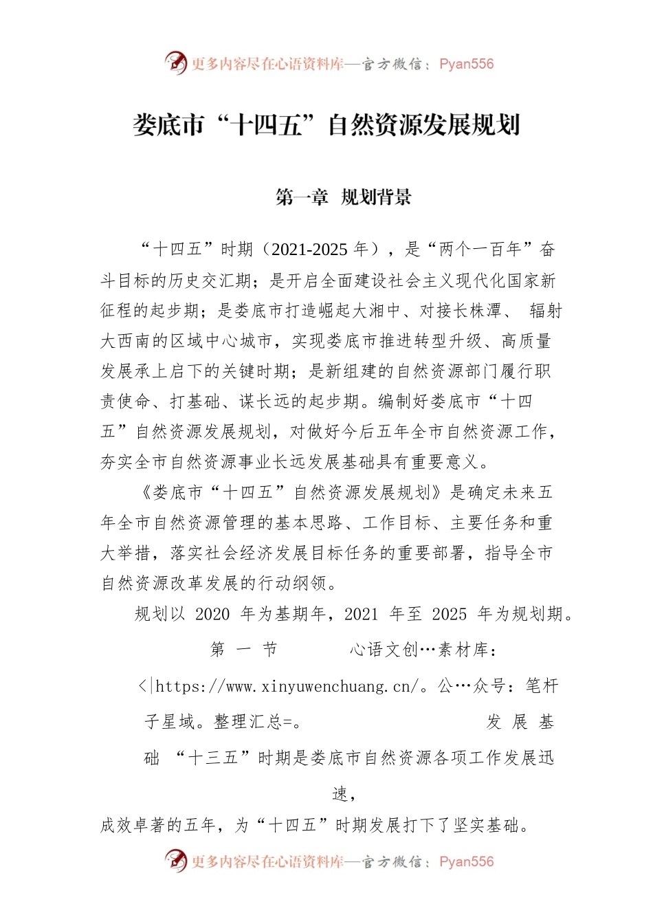XX市“十四五”自然资源发展规划.docx_第1页