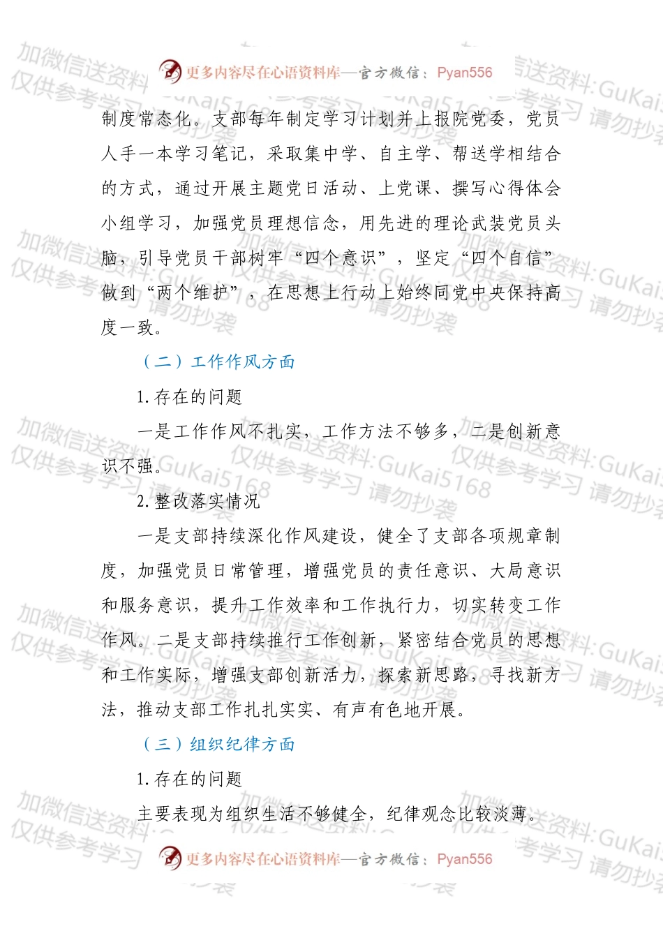 20XX年度支部关于上年度支部组织生活会整改措施落实情况报告.docx_第2页