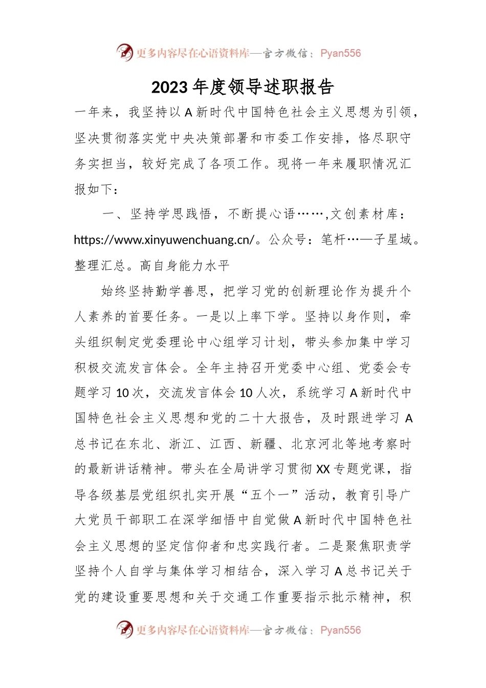 2023年度领导述职报告.docx_第1页