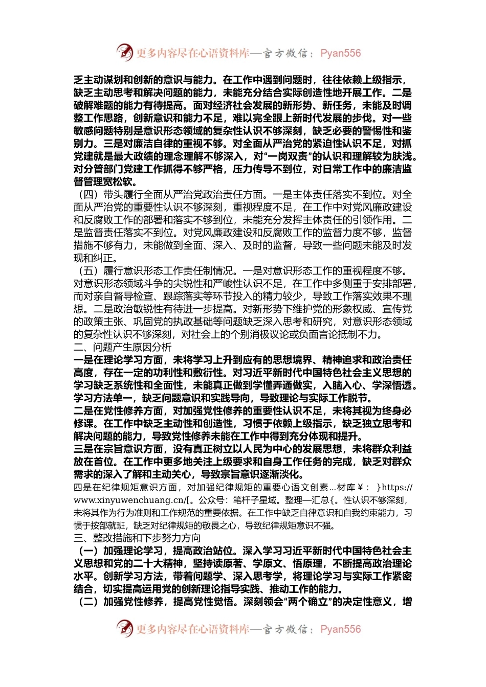 2024年度民主生活会“四个带头”对照检查发言材料（个人）.docx_第2页