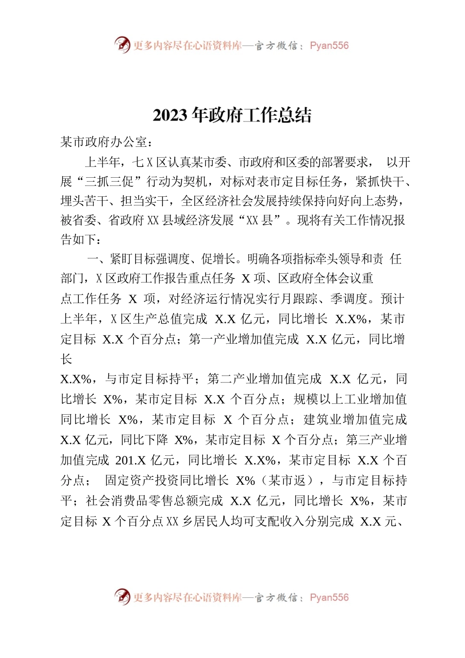 2023年政府工作总结.docx_第1页