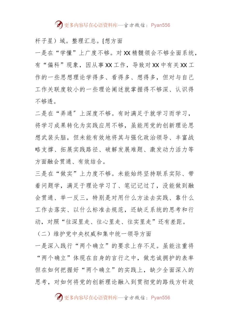 2023年专题民主生活会个人发言稿提纲（新6个对照方面）.docx_第2页