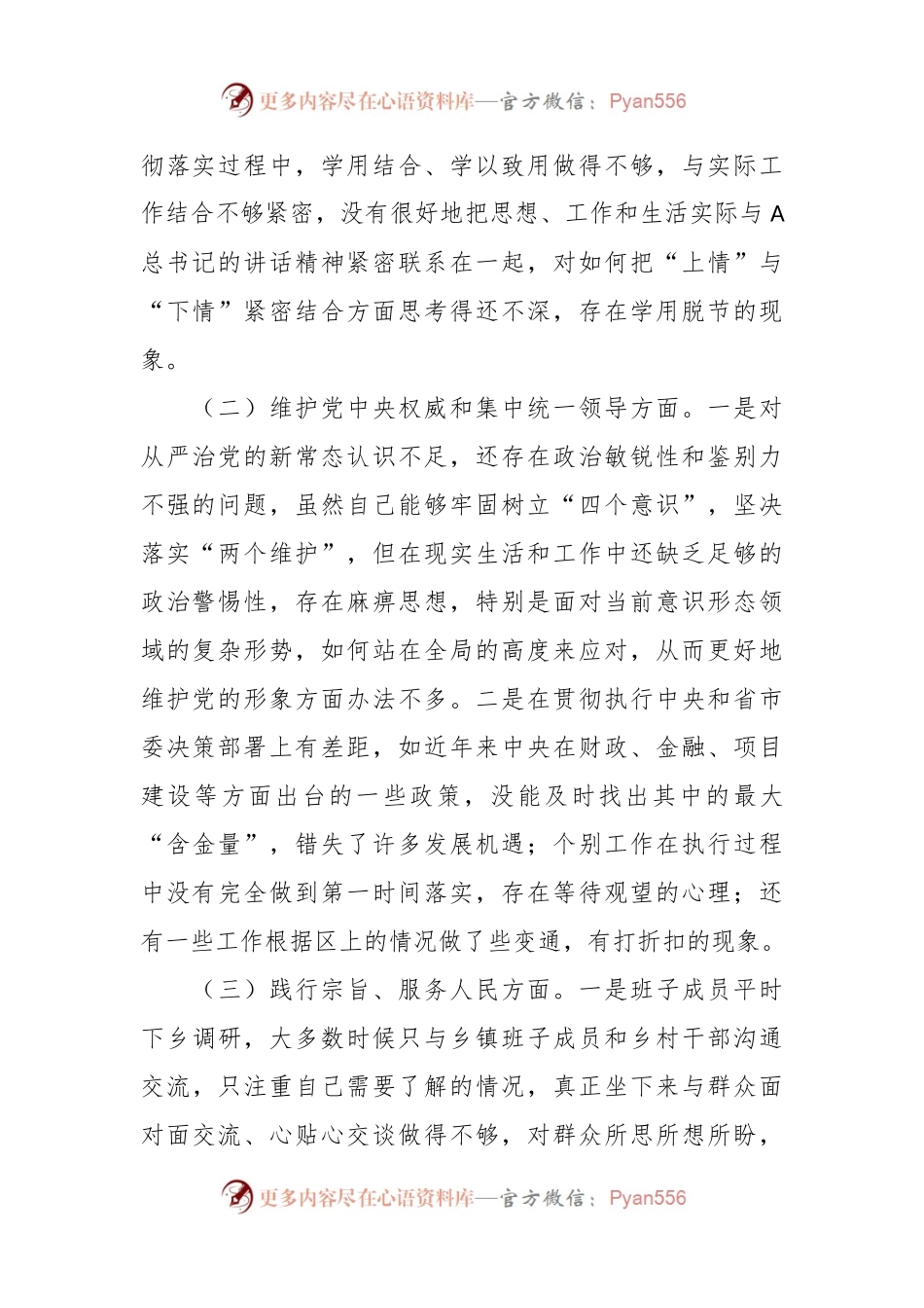 2023年主题教育专题民主生活会班子对照检查（最新6个方面“践行宗旨、服务人民”）.docx_第2页